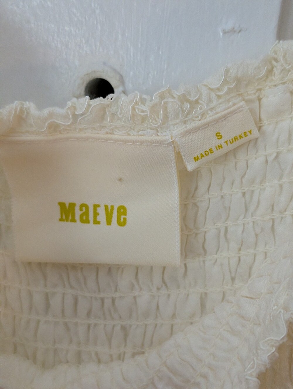 Anthropologie Maeve Anastasi Smocked Lace Midi Dress Ivory S - Picture 3 of 4